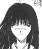 A pretty manga shot of Megumi smiling.